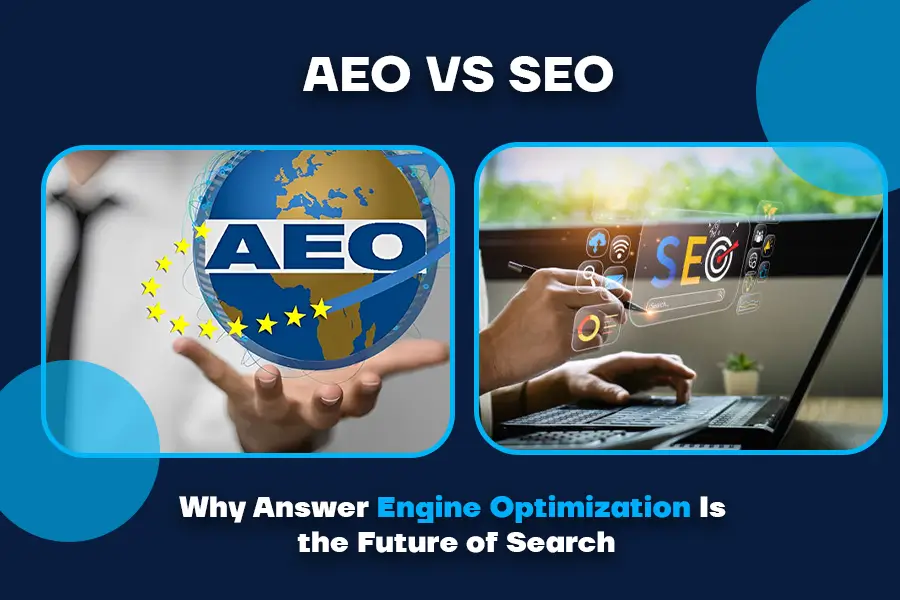 This image represent the AEO vs SEO for the marketing purpose.