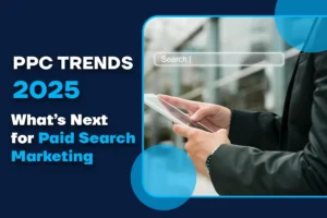 A person search out the about the ppc trends in 2025 on mobile.