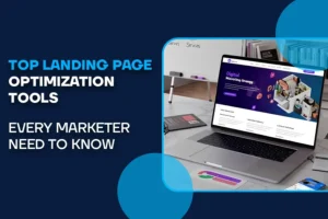 A computer image represent the landing page optization tool image on screen.
