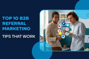 Two person see on mobile about the social media for the B2B Referral Marketing for bussiness.