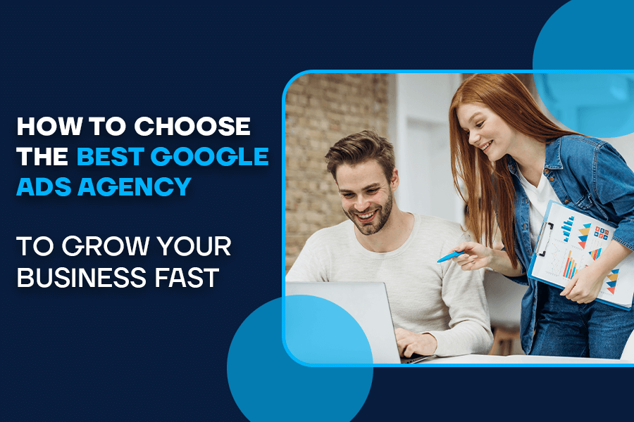 A men and women analyze the report of google ads compain on tablet as google ads agency expert.