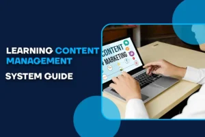 A professional work on laptop learning about the content management system about the different CMS.
