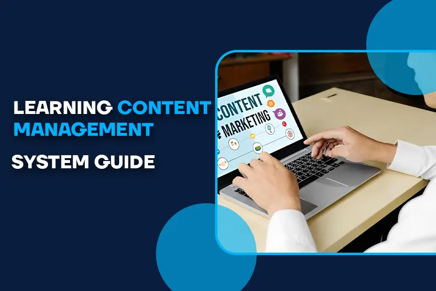 A professional work on laptop learning about the content management system about the different CMS.